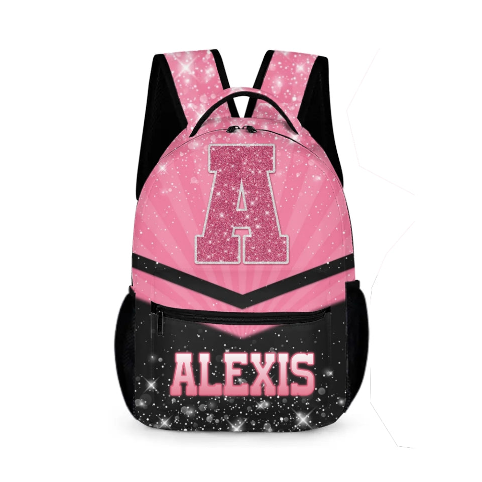 Customized Backpack for Girls Ages 3-10 - Personalized Glitter Monogrammed Name Bags for Kindergarten, Preschool and Elementary School Children