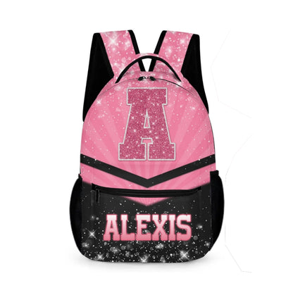 Customized Backpack for Girls Ages 3-10 - Personalized Glitter Monogrammed Name Bags for Kindergarten, Preschool and Elementary School Children